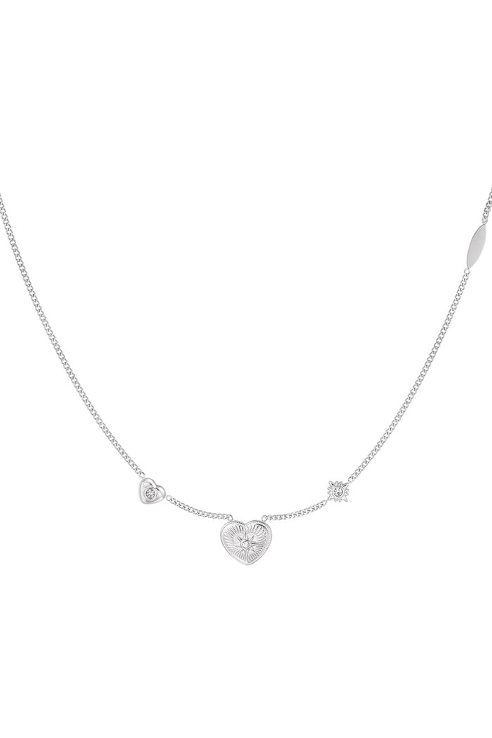 Ketting hartjes met steen