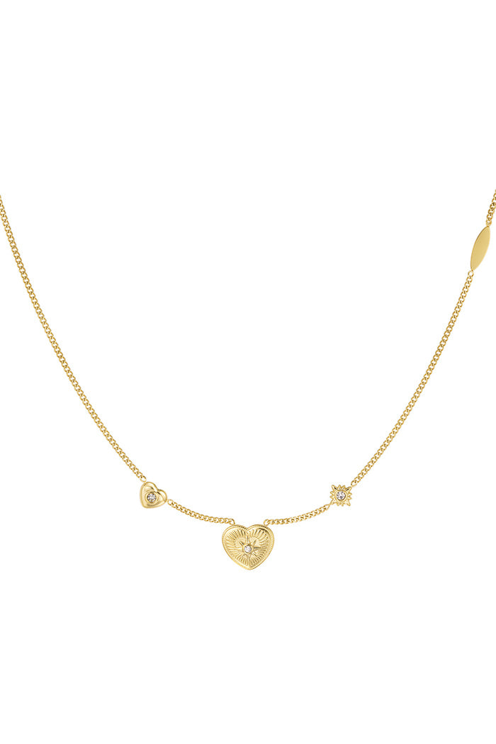 Ketting hartjes met steen