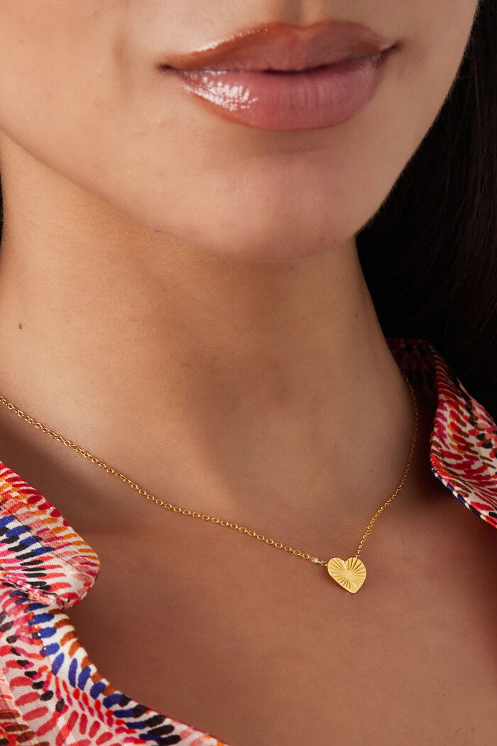 Ketting hart met relief 925 zilver