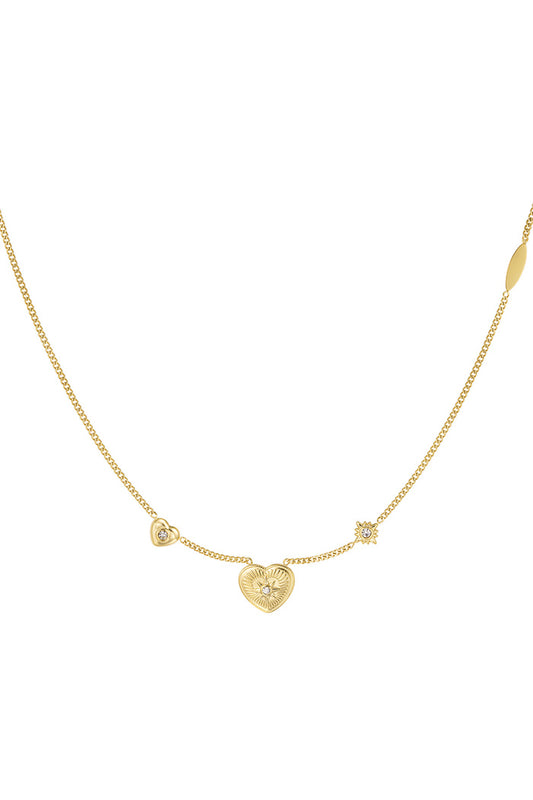 Ketting hartjes met steen